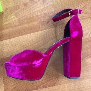 & Other Stories Velvet Platform Heels!